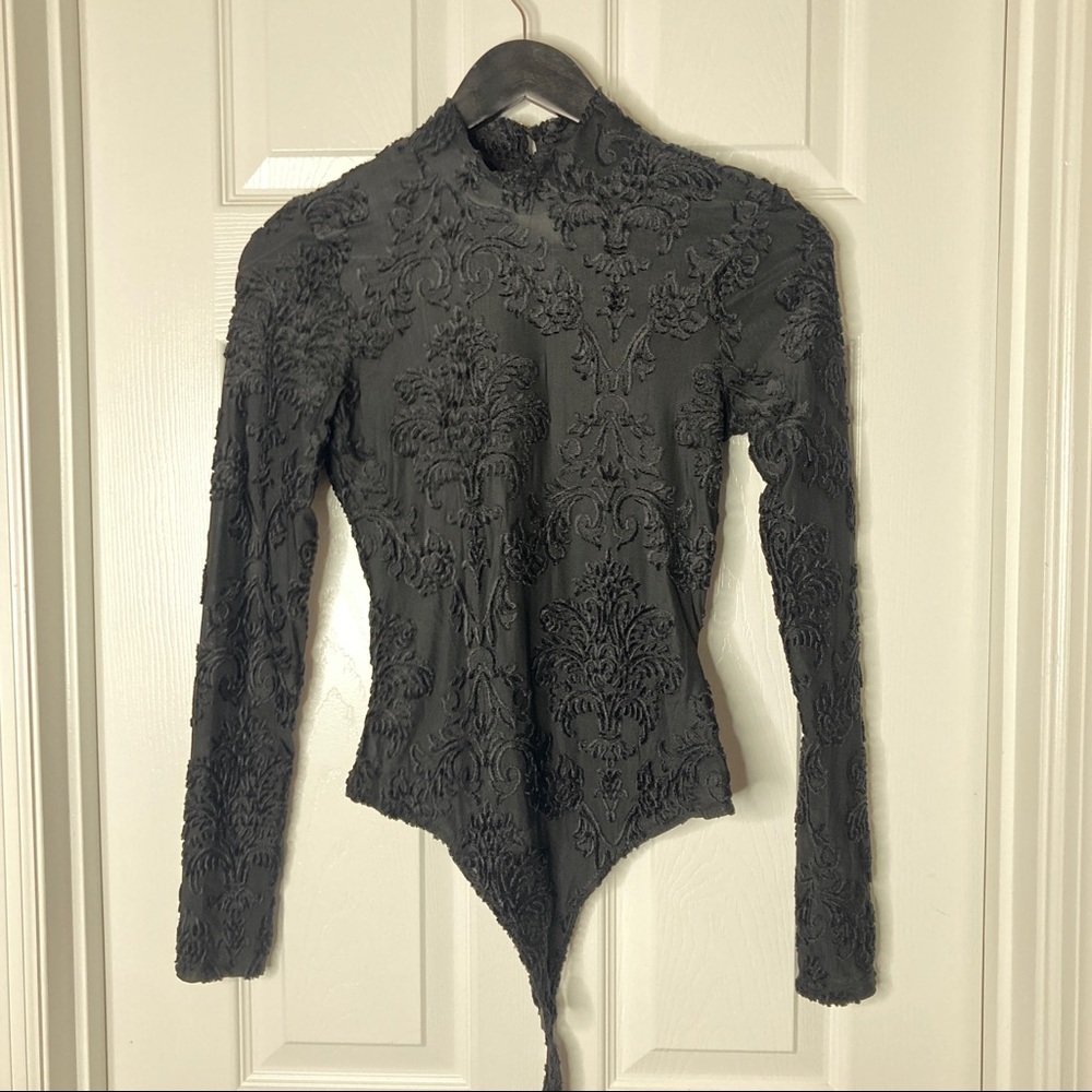 Akira Bodysuit Black Embroidery